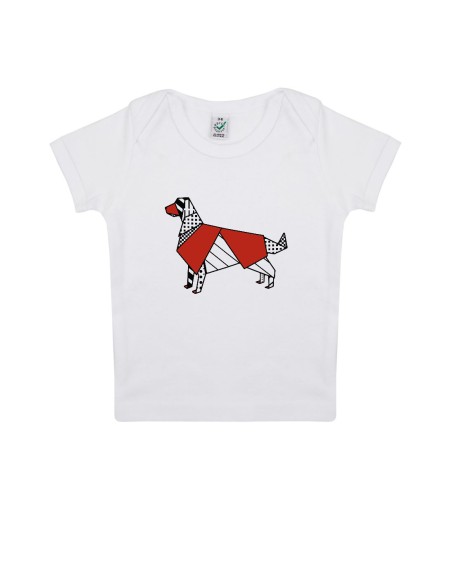 T-shirt Baby Neonati Pop Origami Golden Retriever