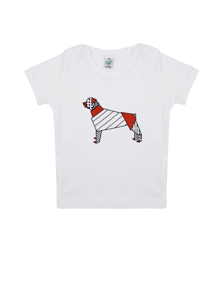 T-shirt Baby Neonati Pop Origami Rottweiler