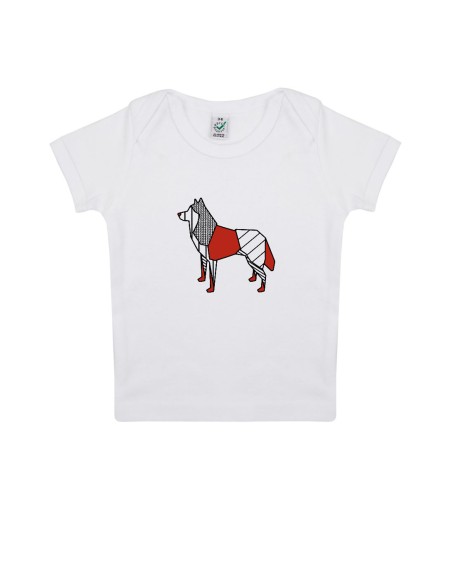 T-shirt Baby Neonati Pop Origami Siberian Husky
