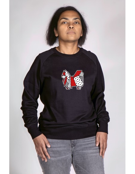 Pop Origami Pekingese Women's Round Neck Sweatshirt