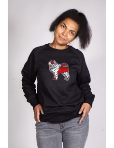 Pop Origami Tibetan Mastiff Woman Round Neck Sweatshirt