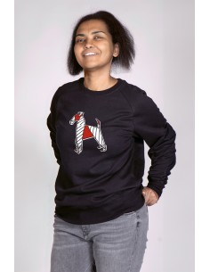 Pop Origami Airedale Terrier Women's Round Neck Sweatshirt