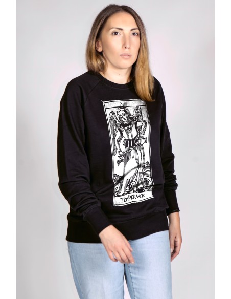 Felpa girocollo  Donna "Tarot De Marseille" Tarocchi di Marsiglia  La Temperance XIV