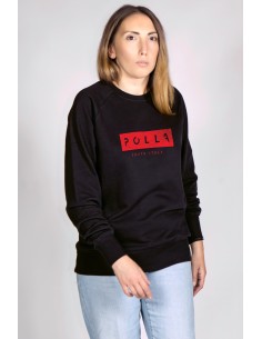 Felpa Girocollo Donna Polla Stampa Rosso