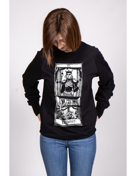Tarot De Marseille Le Chariot VII Women's Round Neck Sweatshirt