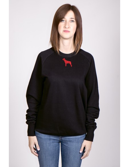 Women's Minigami Boston Terrier Round Neck Sweatshirt