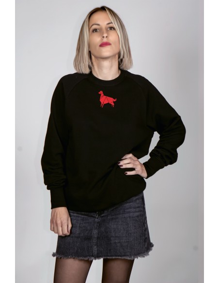 Minigami Golden Retriever Woman Round Neck Sweatshirt