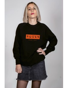 Felpa Girocollo Donna Polla Stampa Arancione