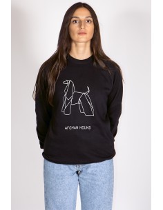 Felpa Girocollo Donna Origami Afghan Hound