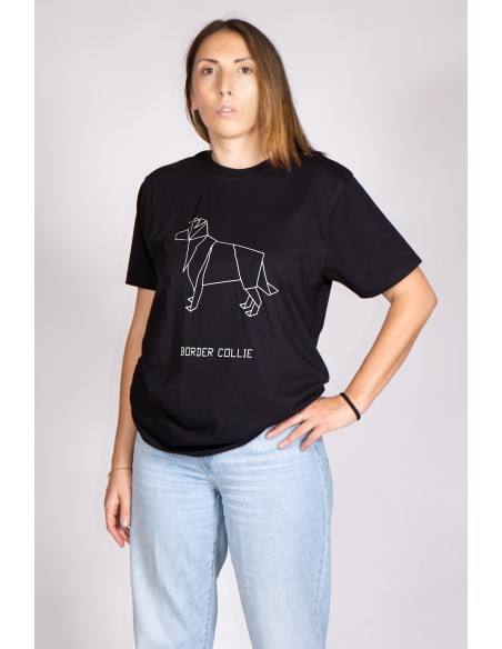 Women's Origami T-shirt Border Collie