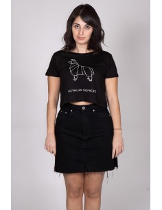 T-shirt Cropped Donna Origami Australian Shepherd 2