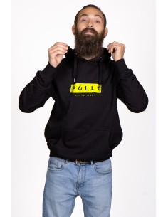 Polla Men's Hooded Sweatshirt Fluo Yellow Print