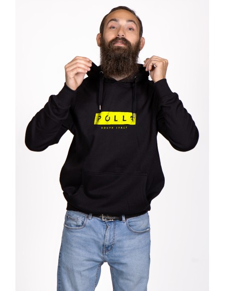 Polla Men's Hooded Sweatshirt Fluo Yellow Print