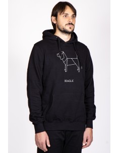 Felpa Con Cappuccio Uomo Origami Beagle