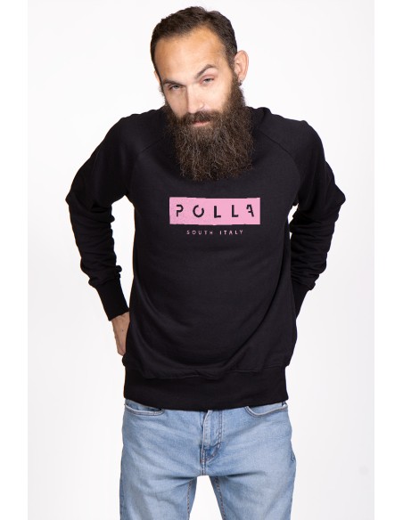 Felpa Girocollo Uomo Polla Stampa Rosa