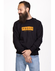 Felpa Girocollo Uomo Polla Stampa Giallo