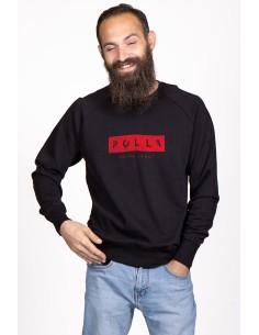 Felpa Girocollo Uomo Polla Stampa Rosso