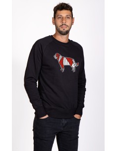 Pop Origami Saint Bernard Men's Round Neck Sweatshirt