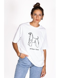 T-shirt Oversize Donna Origami Afghan Hound 2