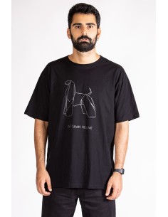 T-shirt Oversize Uomo Origami Afghan Hound 2