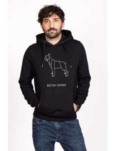 Origami Boston Terrier Men's Hoodie