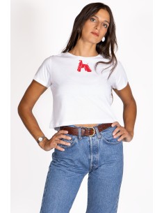 T-shirt Cropped Donna Minigami Afghan Hound 2