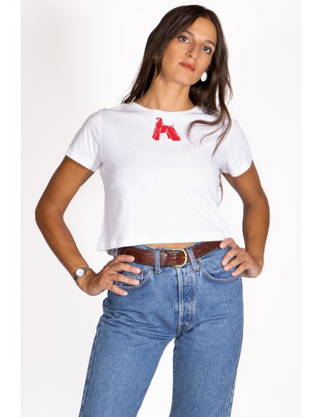 T-shirt Cropped Donna Minigami Afghan Hound