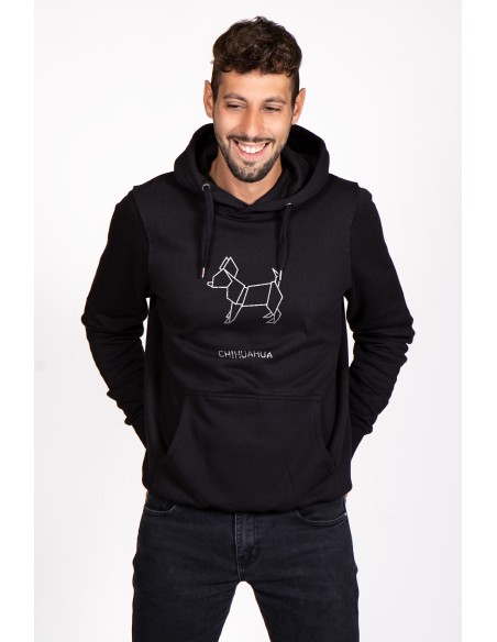 Felpa Con Cappuccio Uomo Origami Chihuahua