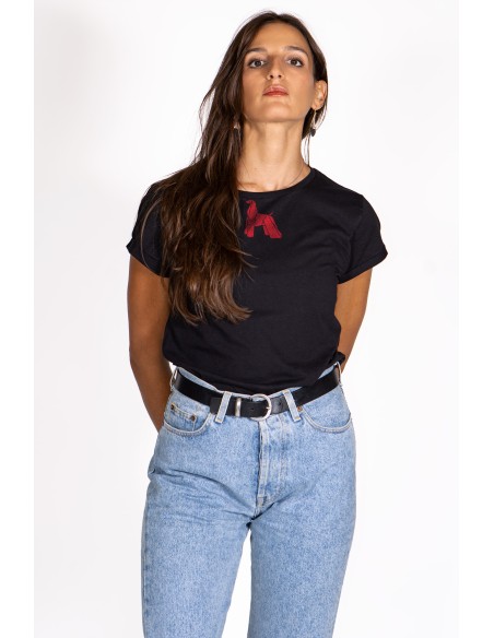 Minigami Afghan Hound Women's Rolled T-Shirt