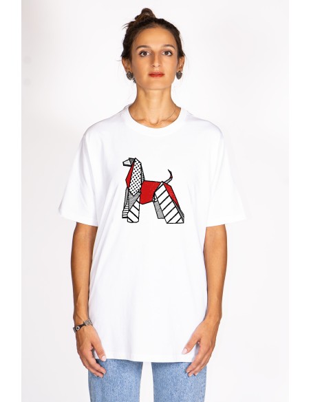 T-shirt Oversize Donna Pop Origami Afghan Hound