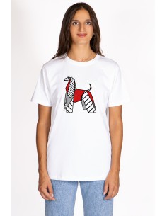 Women's Pop Origami T-shirt Afghan Hound 2