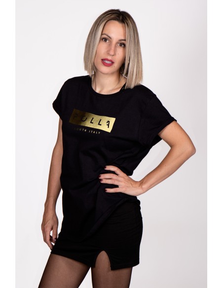 T-shirt Rolled Donna Polla Stampa Oro