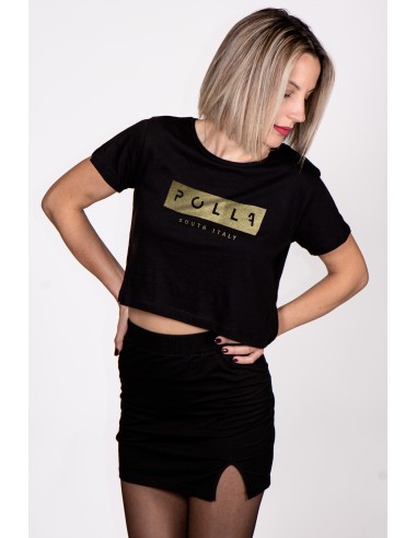 T-shirt Cropped Donna Polla Stampa Oro