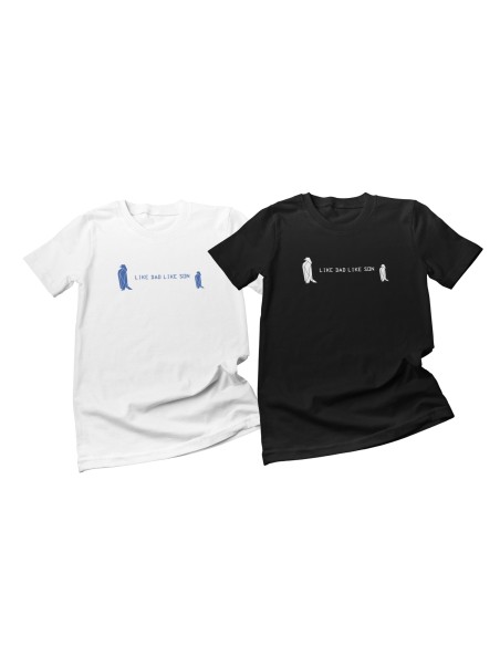 T-shirt 'Like Dad Like Son' Festa Del Papa' Origami Penguin pinguino Miniature