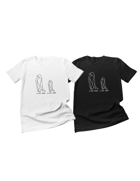 T-shirt 'Like Dad Like Son' Festa Del Papa' Origami Penguin pinguino